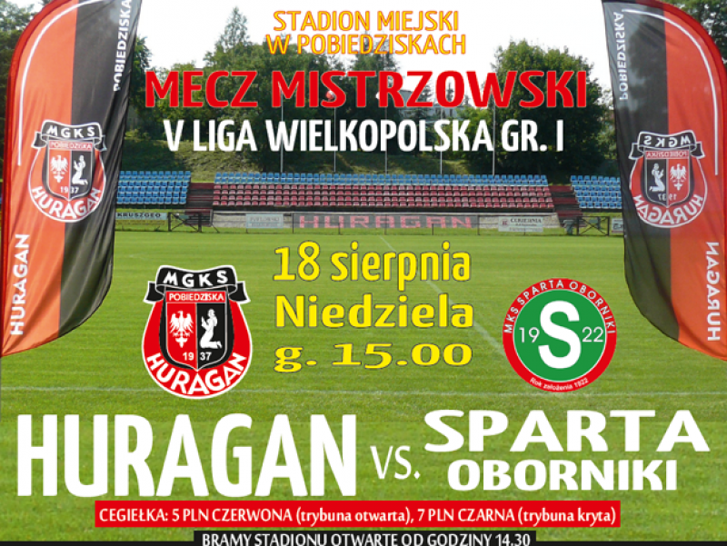 Zapowiedź - niedziela - 15:00, HURAGAN - Sparta Oborniki