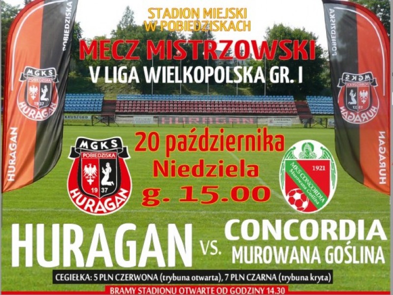 Zapowiedź - niedziela, 15:00, HURAGAN - Concordia Murowana Goślina